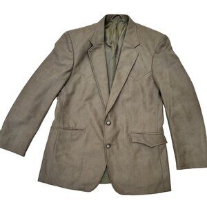 Circle S Ranch Western Herringbone Gray Yoke Sportcoat Blazer Mens Size 42R USA